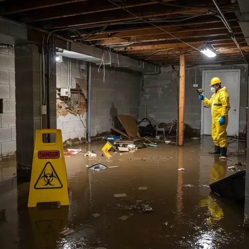 Flooded Basement Electrical Hazard in Berkeley Springs, WV Property